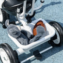 Triciclo per Bambini 105x47x89 cm con Maniglione e Barra di Sicurezza Bianco e Nero   