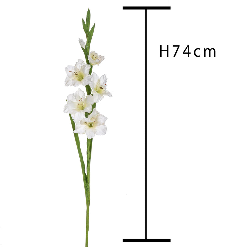 Set 8 Fiori Artificiali di Gladiolo Mini Altezza 74 cm 