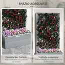 Fioriera con Grigliato Posteriore e Fessura di Drenaggio 65x33.5x135 cm in Legno Composito Grigia