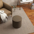 Pouf Poggiapiedi 41x41 cm Rivestimento Rimovibile Tessuto Effetto Lino Marrone 