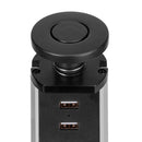 Multipresa Estraibile Vertikal in Alluminio e Plastica Emuca Nero