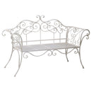 Panchina da Giardino in Metallo 143x51H92cm Viareggio Crema