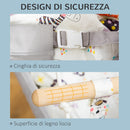 Altalena per Bambini 6-36 Mesi 70x45x160 cm in Legno e Cotone Grigio