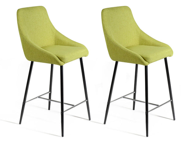 online Set 2 Sgabelli 46x49x97 cm in Tessuto Ray Verde Chiaro