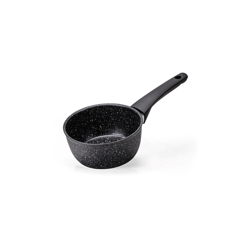 Batteria di Pentole 8 Pezzi Antiaderente Induzione in Alluminio Effetto Pietra Moneta Magnolia Stone Black