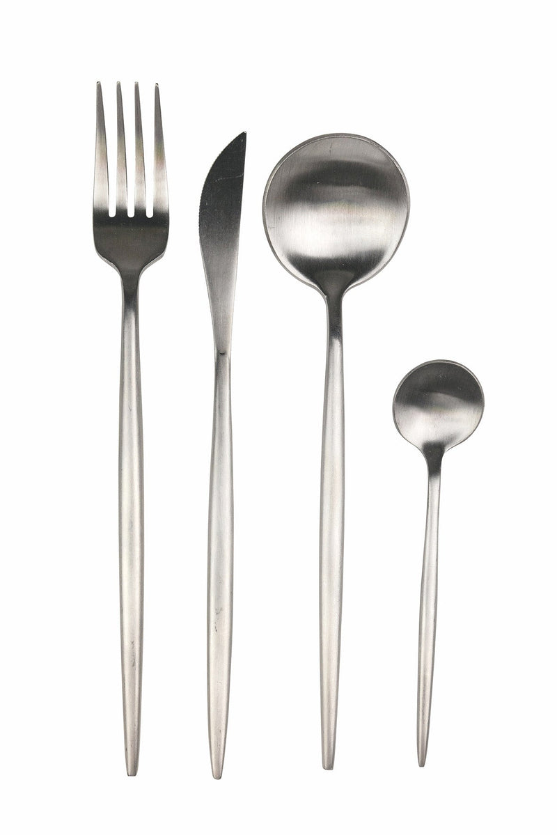 Servizio Set di Posate 24 Pezzi in Acciaio Silver Opaco Villa d'Este Home Tivoli Preciosa