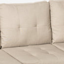 Divano 3 Posti con Pouf 186x138x91,5 cm in Poliestere Beige
