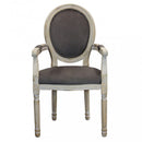Poltrona Constance in Velluto Taupe 55x46x96 h cm in Legno Tortora
