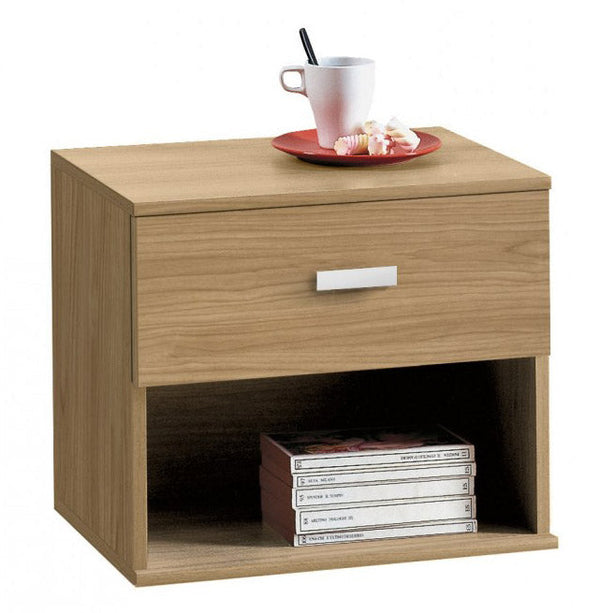 prezzo Comodino 41x43x36 cm 1 Cassetto 1 Ripiano in Legno Noce