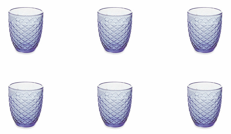 Set 6 Bicchieri Ø8,5x10 cm in Vetro Villa d'Este Home Tivoli Spiga Viola