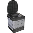 WC Portatile da Campeggio 42x46x43,5 cm con 12 Pacchetti Coagulanti e 12 Sacchetti di Smaltimento in PP Grigio e Nero      