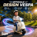 Moto Elettrica per Bambini 1,5-3 Anni Licenza Piaggio Mini Vespa GTS 66,5x38x52 cm 6 V con Batteria al Litio 2,5 km/h Max 25 kg Bianco      