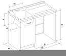 Lavatoio e Coprilavatrice 109x60x89cm Asse in Legno Montegrappa Edilla Bianco Sinistro