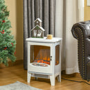 Camino Elettrico da Pavimento 39x26x54,8 cm Effetto Fiamma 2000W Bianco