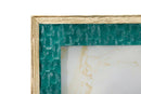 Cornice Grent 20,3x2x25,3 cm in Resina e Vetro Verde e Oro      