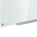 Lavagna Bianca 90x60x0,4 cm con 4 Pennarelli Colorati e Cancellino in Vetro e Alluminio Satinata  