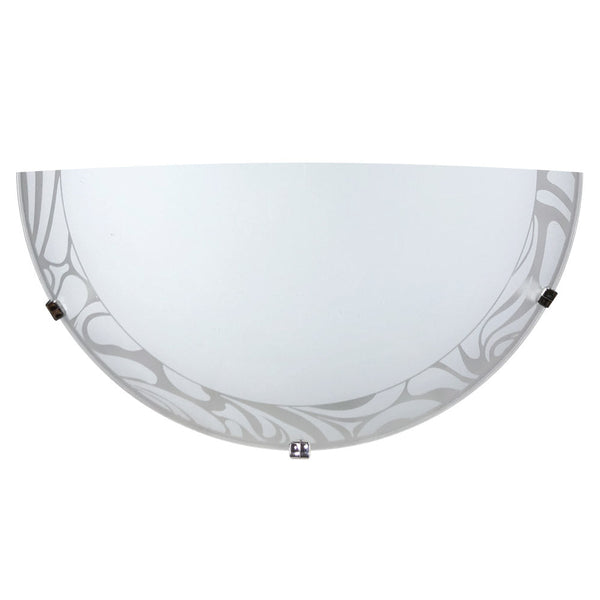 prezzo Applique 1xE27 Ganci Cromo Vetro Lastra Bianco Decorato E-Energy Amalia