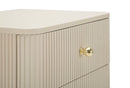Comodino 3 Cassetti Shy 37,5x34x61 cm in Pino e MDF e Ferro      