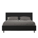 Letto Matrimoniale Senza Testata Imbottito in Similpelle Adele Nero Varie Misure