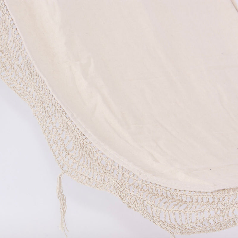 Amaca Sedia Sospesa ad Altalena 80x200 cm in Policotone e Legno di abete Tessuto Beige