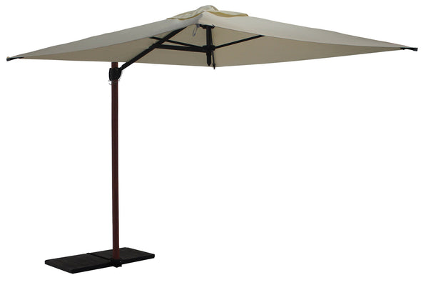 Ombrellone da Giardino Decentrato 2,5x2,5m Palo in Alluminio Effetto Legno Tessuto Poliestere Trend Wood Ecru acquista