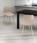 Set 4 Sedie Cover 50x58x85 cm in Polipropilene Beige       