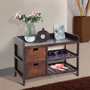 Panca Portascarpe con Cassetti da Ingresso 69x34x48 cm  Marrone
