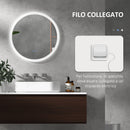 Specchio Bagno con Luci LED 3 Tonalità Ø60 cm Controllo Touch e Design Antiappannamento   