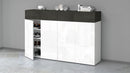 Scarpiera 4 Ante e 2 Ripiano a Ribalta 152x35x100 cm Savona 4A 1R Bianco Opaco/Grigio Ardesia  