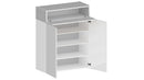 Scarpiera 2 Ante e 1 Ripiano a Ribalta 76x35x100 cm Savona 2A 1R Bianco Opaco/Larice Bianco  