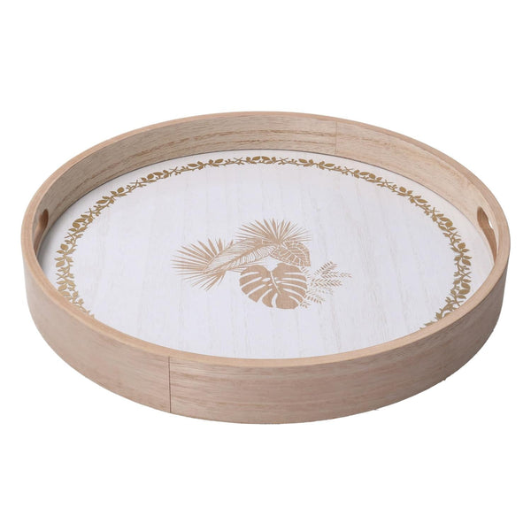 sconto Vassoio Rotondo Ø35xh4,5 cm in Legno Bianco