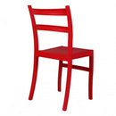 Set 4 Sedie da Giardino in Polipropilene Vandi Rosse
