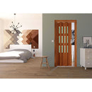 Porta a Soffietto da Interno 88,5x214 cm in PVC con Vetro Florance Ciliegio