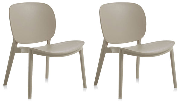 prezzo Set 2 Sedie 58x48,5x71 cm in Polipropilene Sabbia