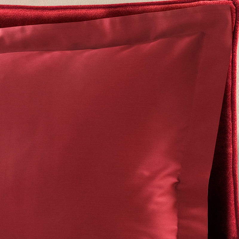 Set Lenzuola Matrimoniale Sopra Sotto e Federe Tinta Unita Garrini Clarice Bordeaux