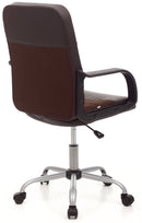 Sedia da Ufficio Operativa in Similpelle e Tessuto Soft Marrone