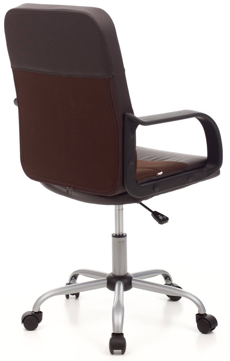 Sedia da Ufficio Operativa in Similpelle e Tessuto Soft Marrone
