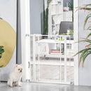 Cancelletto di Sicurezza per Animali Domestici 76,9-81,9 cm in Ferro Bianco