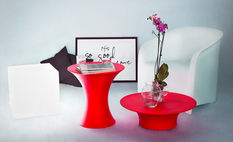 Tavolino da Giardino Componibile Ø37x47 cm in Resina Arkema Olimpo Ruby