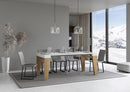 Consolle Allungabile 90-300x40x77 cm in Nobilitato Bianco e Marrone