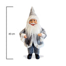 Pupazzo Babbo Natale H40 cm con Minilucciole Grigio