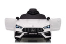 Macchina Elettrica per Bambini 12V Licenza Ufficiale Mercedes CLE53 Sedile in Pelle Bianco