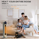 Stufetta Elettrica a 3 Modalità di Riscaldamento Regolabile Ø25x73,5 cm con Telecomando Argento