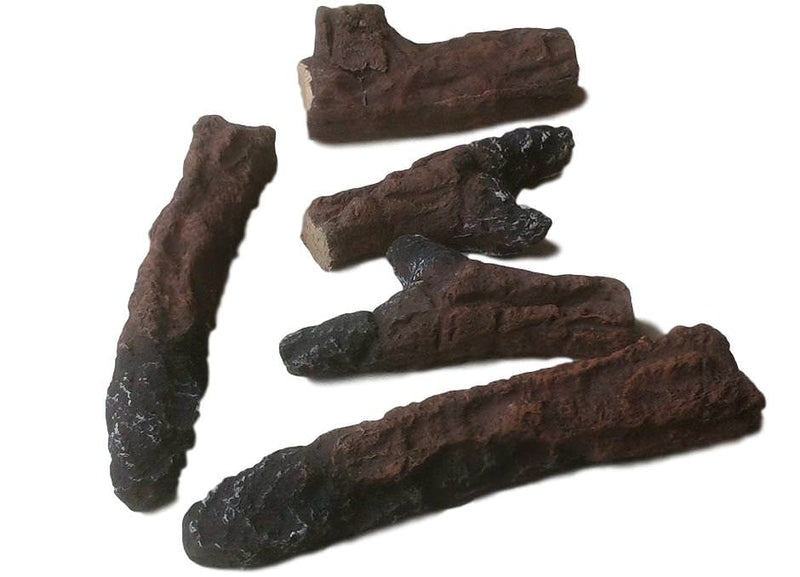 Set 5 Tronchi Decorativi in Ceramica per Caminetti Elettrici CheminArte