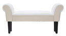 Panchetta Velvet Crema 102x31x51 cm Legno e Poliestere Crema e Nero