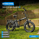 Fat-Bike Bicicletta Elettrica Pieghevole 36V a Pedalata Assistita 20” 250W SkyJet NitroPro Nera