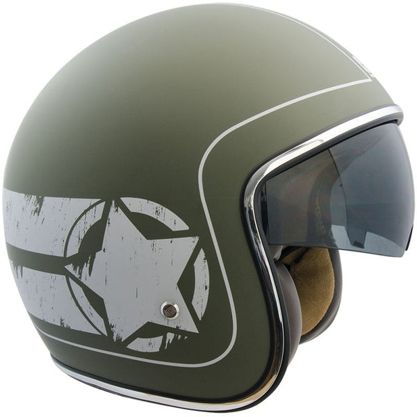 acquista Casco Jet per Scooter Occhiale Interno CGM Savana 133L Verde Opaco