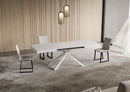 Tavolo Allungabile 140-244x90x74 cm Niket Bianco Frassino Gambe Bianche