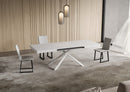  Tavolo Allungabile 130-390x90x74 cm Niket Bianco Frassino Gambe Bianche