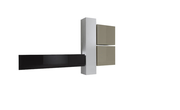 online Parete Attrezzata Mobili Salotto 4 Mobili Sospesi 225x31x139cm TFT  Boost Bianco e Antracite e Beige